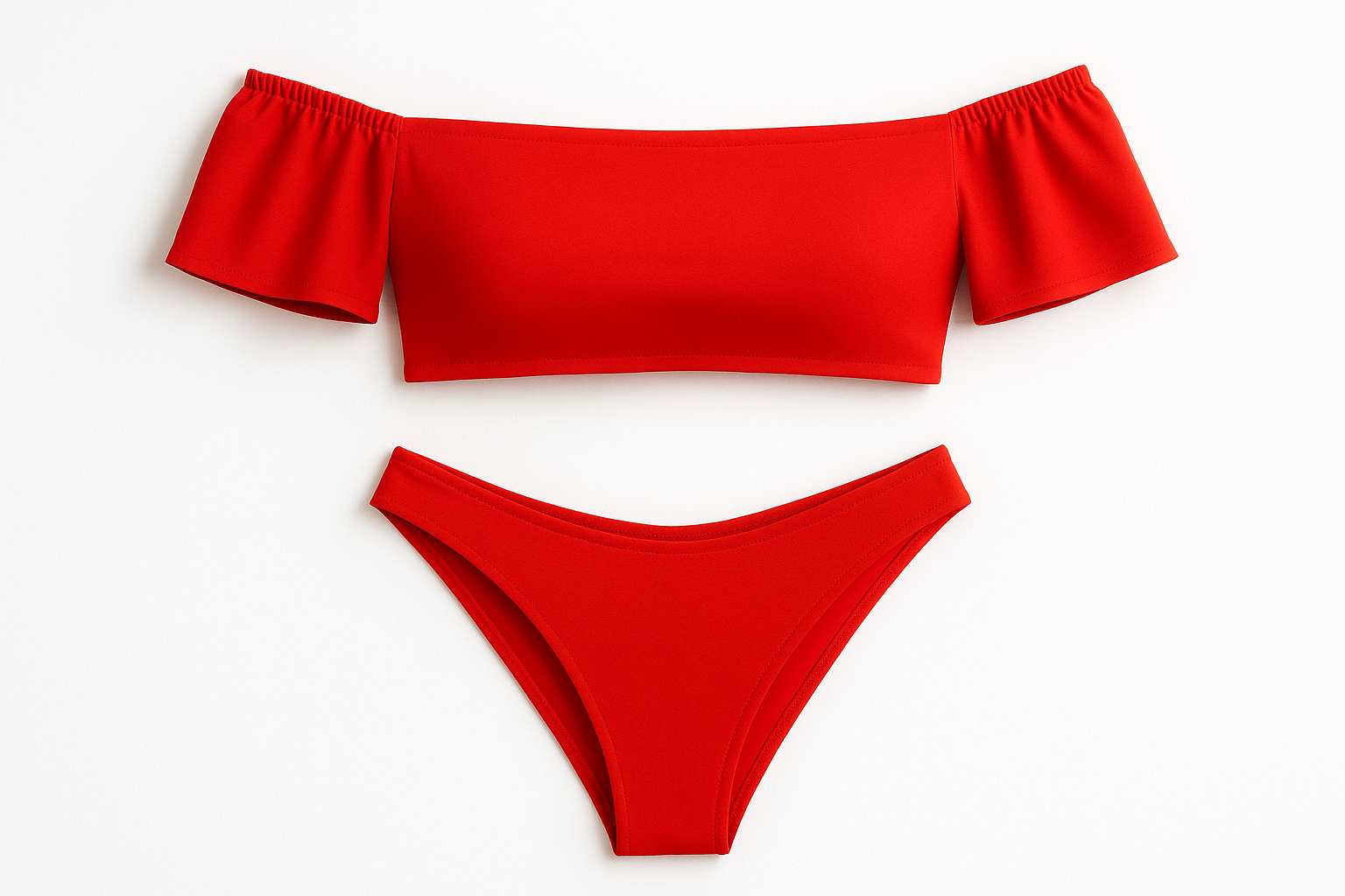 Bright Red Off-Shoulder Bikini