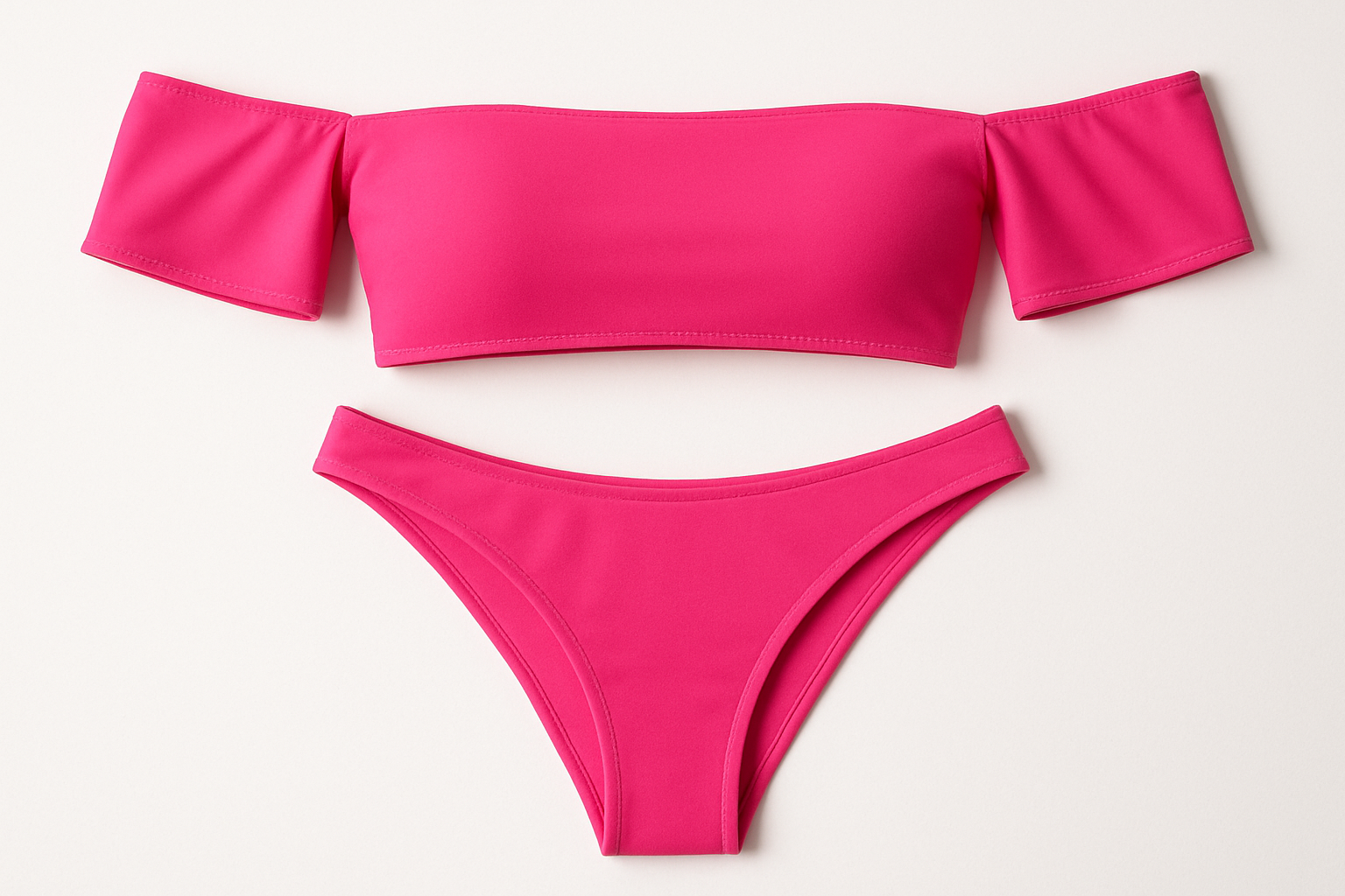 Hot Pink Off-Shoulder Bikini