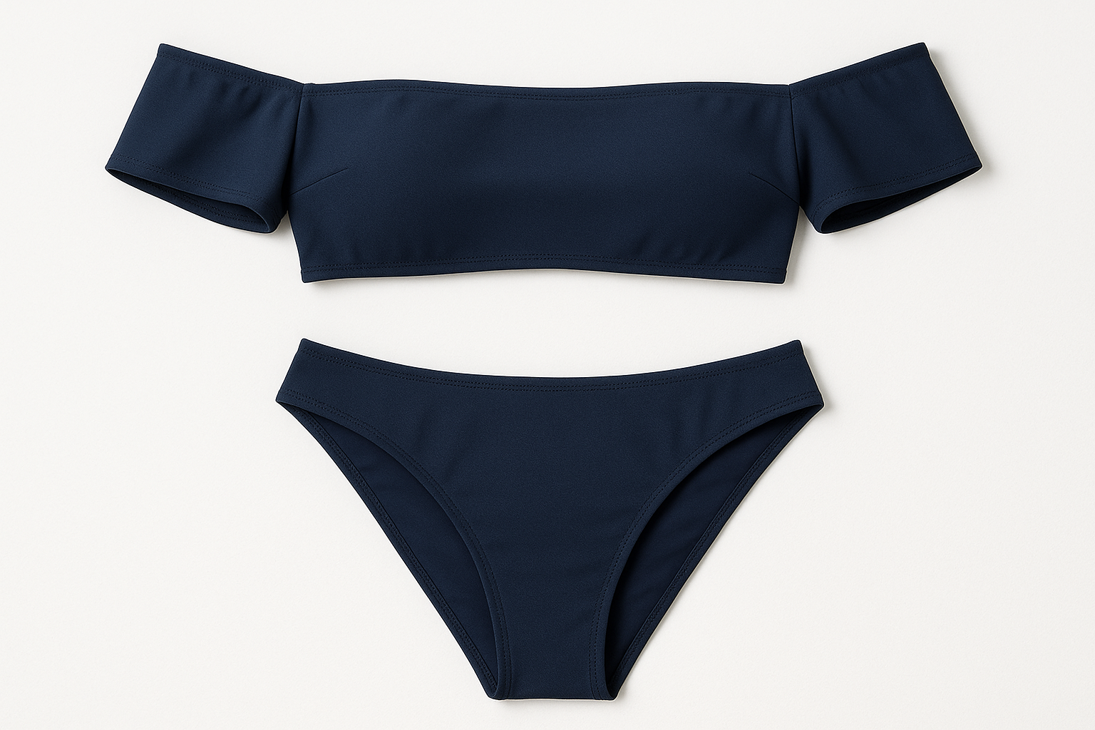 Navy Blue Off-Shoulder Bikini