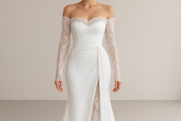 White Off-Shoulder Lace Party Dress