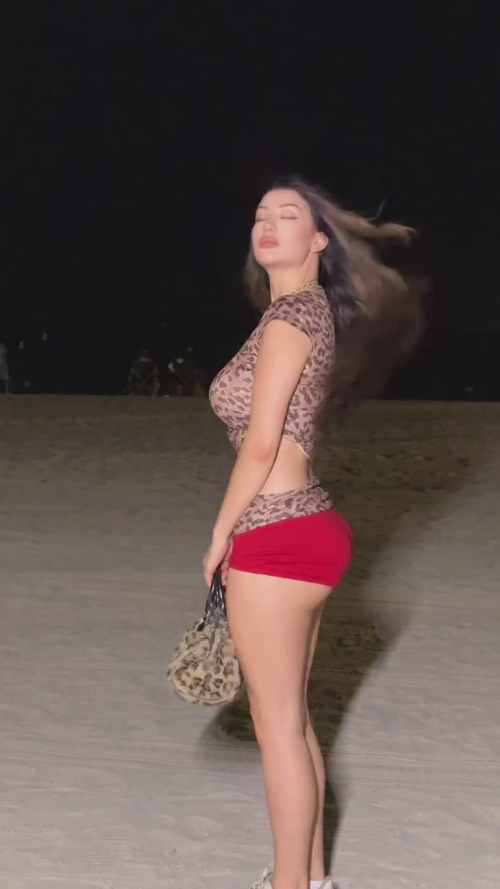 Leopard Tops and skirts set